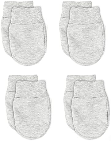 Soft Touch 100% Cotton Baby Anti Scratch Mittens - 4 Pack