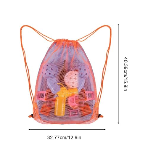 Miniatura 2 de Hankousi 3 Bolsas De Juguetes De Playa Para Niños, Mochilas Grandes De Malla Con Cordón Para Almacenamiento De Juguetes De Arena, Redes De Recogida Ligeras Y Duraderas Para Vacaciones En La Playa Al