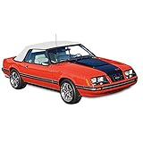 Sierra Auto Tops & Seats Convertible Top for 1983-1990 Ford Mustang - Oxford White, PinPoint Vinyl - Convertible Top Replacement with Plastic Window - Mustang Convertible Top, Complete Soft Top