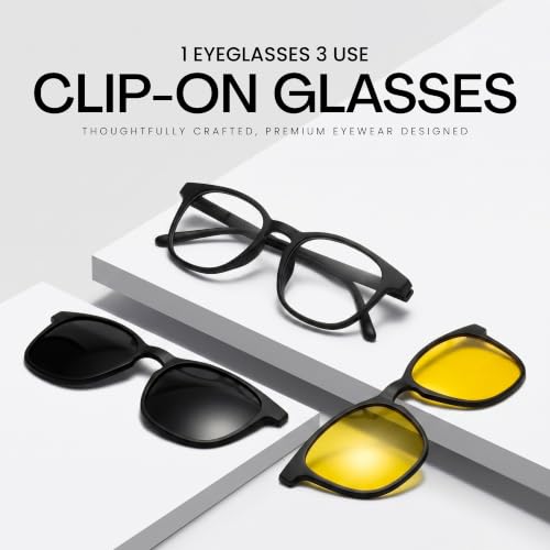 Image of 3-in-1 Magnetic Clip On Sunglasses for Men & Women