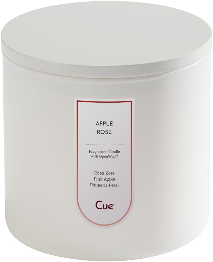 CUE Lavender Eucalyptus Scented Candle | Soy Coconut Wax Blend | Candle Gift for Women | Made in USA | 70 Hour Burn Time | 14oz White Color