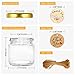 GIVAMEIHF Mini Honey jars 1.5oz, 60 pcs Honey Jars with 60 Bee Stickers,Tags,Jutes Rope,Mini Honey Jars with Lids, Perfect for Candle Jar,Spices,Jams,Baby Shower, Wedding Favors, Party Favors