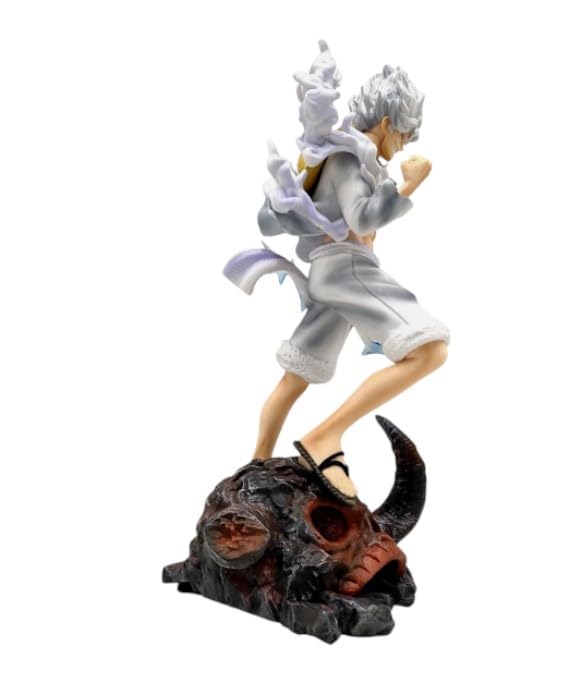 Image of BAKA |Monkey D. Luffy Gear 5 LED Action Figure with Skull Light Base | PVC Anime Collectible Statue with Power Cable | 38 cm