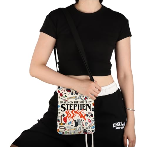 PWHAOO Book Inspired Gift Reading Enthusiasts Crossbody Bag Book Fan Travel Bag Horror Bookish Gift 6