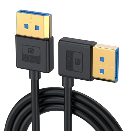 MLWSKERTY DisplayPort 1.4 Cable 8K60Hz 4K/144Hz Soft Silicone Angled Connectors Video Line Fast Lengths 30-100cm