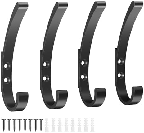 10 Stück Garderobenhaken Schwarz - Schwerlast Haken Für Akustikpaneele & Wände