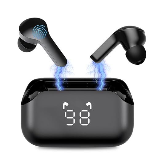 FRIAS Bluetooth Kopfhörer In Ear - Kopfhörer kabellos bis zu 6 Stunden Akkulaufzeit - Earbuds Geeignet für Apple, Android - Wireless Kopfhörer Wasserabweisend - Noise Cancelling, EQsmart, IPX5