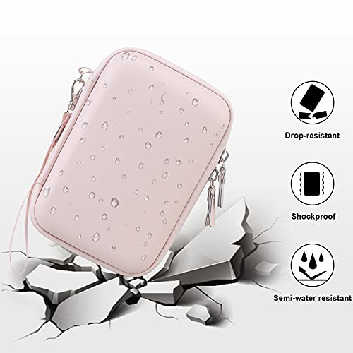 Canboc Hard Case For Phomemo D30 D35/Memoking D30/Niimbot D11 Label Maker, Portable Thermal Bluetooth Mini Label Printer Storage Bag, Mesh Bag Fit Label Paper Tape And Cable, Pink #TOP4