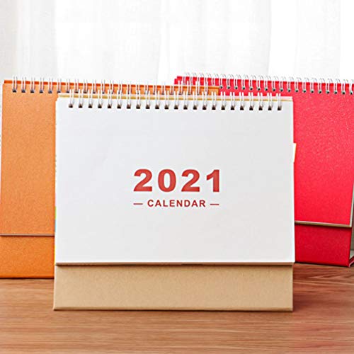 FAVOMOTO 2021 Bureau Kalender Staande Flip Maandelijkse Kalender Coil Draad Volledige Jaar Desktop School Kalender Ezel… - Afbeelding 4