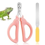 Cat Nail Clippers with Nail File, Kitten Claw Nail Clippers for Trimming, Stainless Steel Pet Bearded Nail Clippers Tool for Dragon, Guinea Pig, Rabbits, Birds, Ferret Small Breed Animals(Pink)