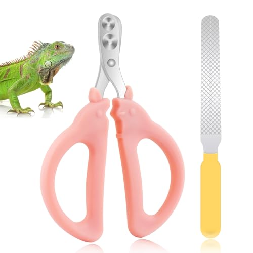 Cat Nail Clippers with Nail File, Kitten Claw Nail Clippers for Trimming, Stainless Steel Pet Bearded Nail Clippers Tool for Dragon, Guinea Pig, Rabbits, Birds, Ferret Small Breed Animals(Pink)