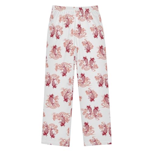 ZZXXB Carp Clouds Boys Long Pants Soft Trousers Elastic Waist Kids Lounge Bottoms with Pockets S-XL