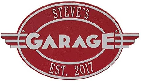 Whitehall 1655AB Moderno Garage Personalized Plaque in Antique Brass Color 10.25 x 18 x 0.25