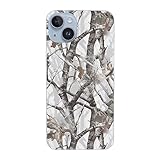 EMPYRI White Tree Camo Printed Phone Case for iPhone 14 Cases 6.1 Inch Clear Shockproof Phone Case Cover,Not Yellowing,Wireless Fast Charging