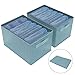 Javieror Faltbare Aufbewahrungsbox Stoff im 2 Stück, Jeans kleiderschrank Organizer mit 6 Fächern Schublade Ordnungssystem Schrank Organizer für Jeans, Leggings