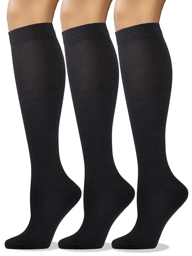 COTTON DAY Women's Soft Combed Cotton Knee High...