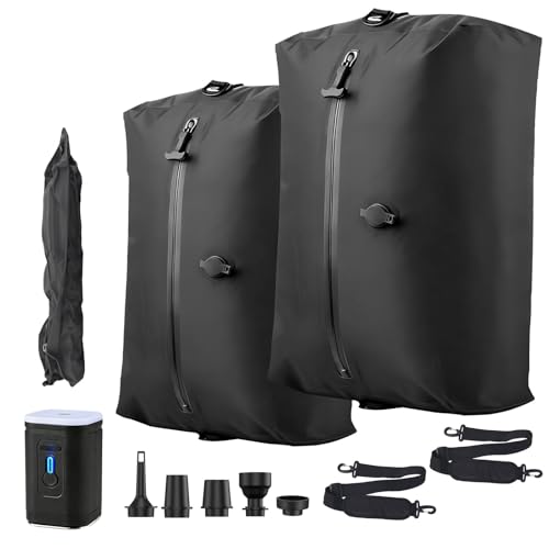 TPU Vacuum Bag for Travel-34L With Cordless Pump & Adjustable Strap, Maximize Luggage Space | IP67 Waterproof Reusable, Ideal for Suitcases, Backpacks & Carry-Ons (2PC Black)