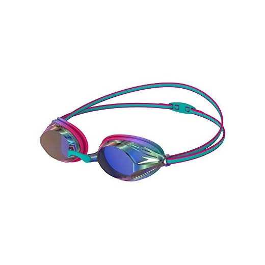 Speedo Gafas Vengeance Mirror junior unisex, Rosa eléctrico/Jade/Azul