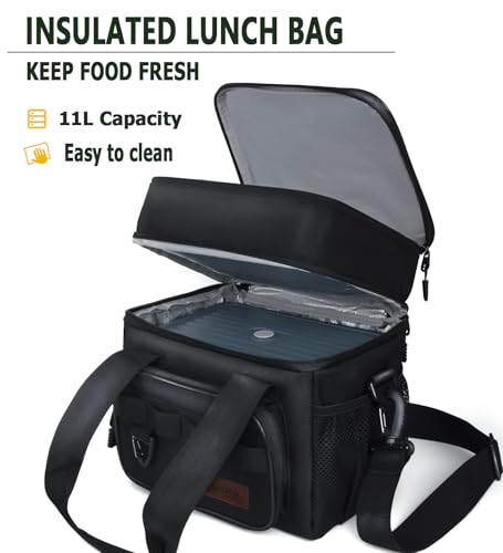 60oz Electric Lunch Box Food Heater, Heated Lunch Box for Adults Men, 12v/24v/110v Portable Food Warmer 80W Self Heating Lunchbox for Work Car Truck With Insulated Lunch Bag