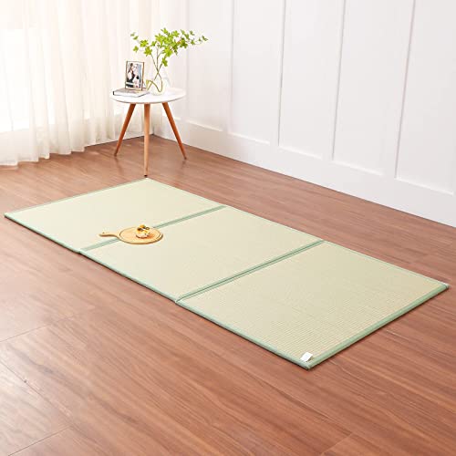 KITBRHOME Tatami Mat (Twin 79" x 39" x 0.5"), Japanese Traditional Tatami Mattress, Natural Rush Grass Floor Tatami Futon Mattress for Sleeping, Sitting, Yoga, Relaxing (Twin) KITBRHOME Tatami Mat (Twin 79" x 39" x 0.5"), Japanese Traditional Tatami Mattress, Natural Rush Grass Floor Tatami Futon Mattress for Sleeping, Sitting, Yoga, Relaxing (Twin)