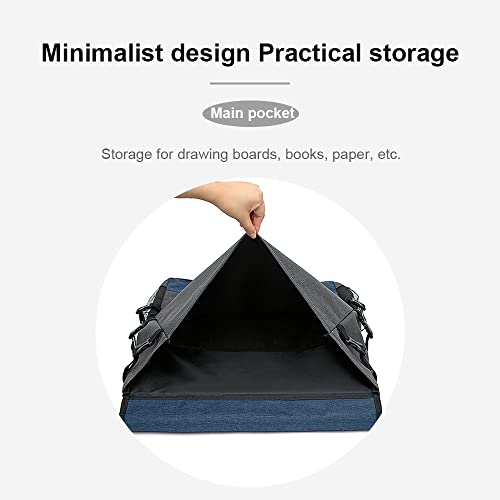 DZOZO A2 Art Craft Portfolio Case Artist Carrying Bag Drawing Board Bag Backpack Artwrok Storage Carrying Case Painting Sketch Pad Storage Bag Artist Portfolio Carrying Tote Bag Art Supplies Bag - Image 3