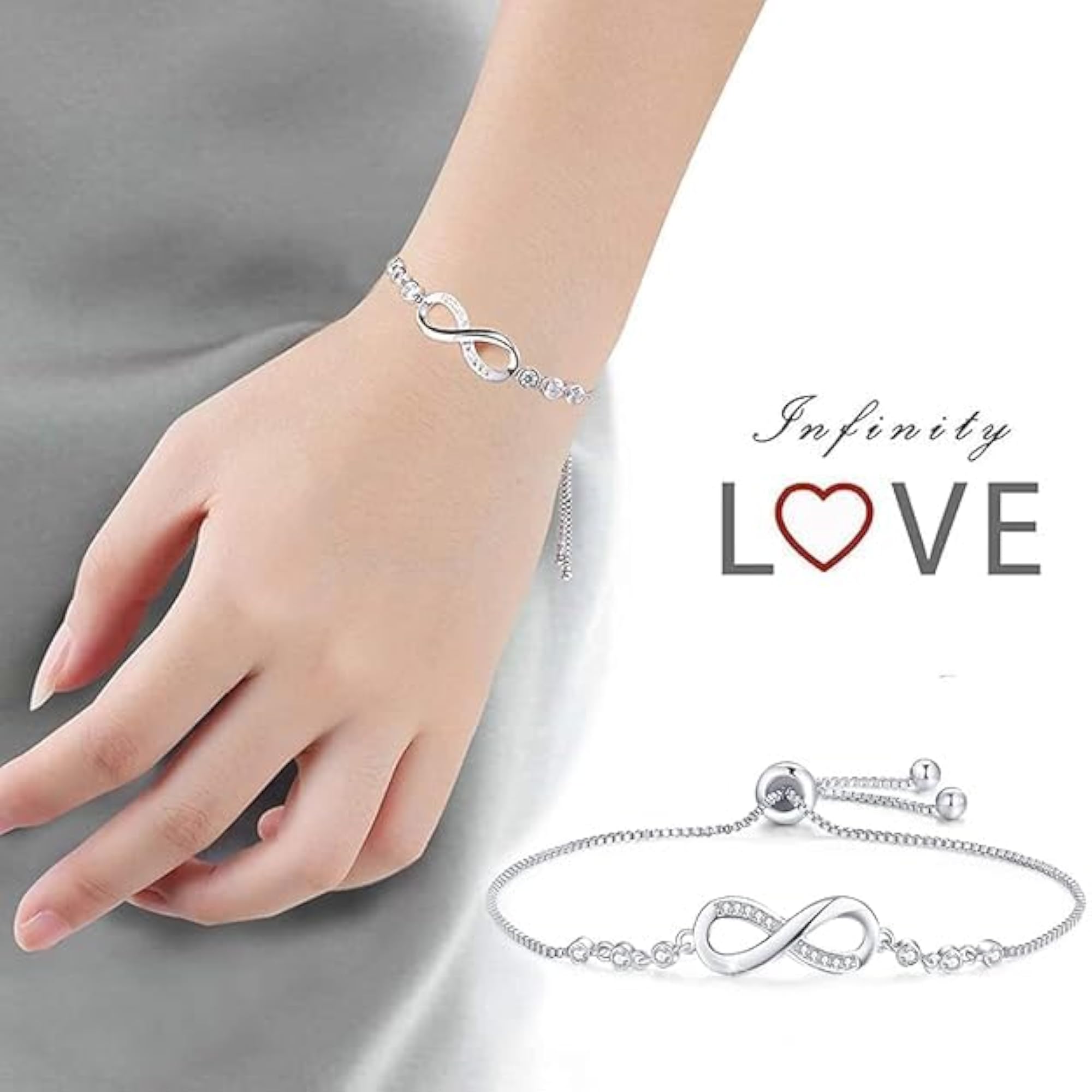 Infinity Slide Closure Bracelet, Elegant Plated Design