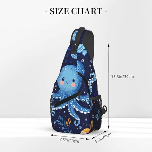 Bolso bandolera con diseño pulpo para hombre y mujer miniatura 3