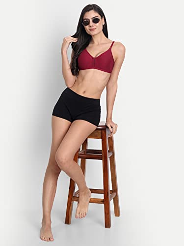 Image of Women's Full Coverage Cotton Blend Bra | Wired Free Lightly Padded Everyday Wear Bras | Soft Breathable Comfortable T-Shirt Bra | Adjustable Straps Lightweight Daily Inner wear for Women Pack of 2