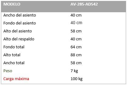 SILLA DE DUCHA Y WC AV-285-AD542