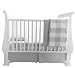 Baby Crib Set 4 Piece, Crib Sheet,Quilted Blanket, Crib Skirt & Baby Pillow Case - Gingham Design (Grey)