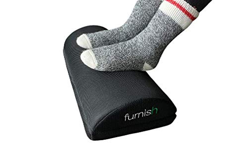 New: FURNISH - Long Adjustable Foot Rest, Ergonomic Under Desk Footrest, High Density Memory Foam, Non-Slip Massaging Surface, for Home, Office and Travel