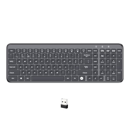 Image of Ant MASTER50 Wireless Keyboard Multi-Device Bluetooth 5.0 & 2.4GHz Rechargeable Slim Keyboard with Dedicated AI Key for ChatGPT, Silent Scissor Keys for Windows, Mac, Android, iOS (Grey Black)