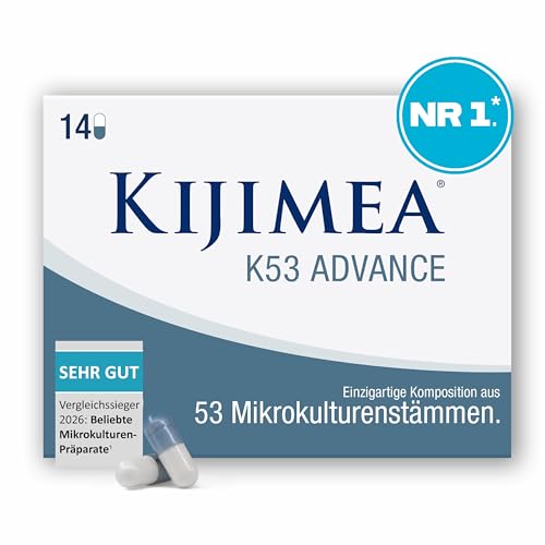 Kijimea® K53 Advance – Darmbakterien hochdosiert | 53 ausgewählte Bakterienstämme aus der Darmflora | mit Biotin | >500 Milliarden KBE je Monatspackung | laktosefrei | glutenfrei - 14 Kapseln