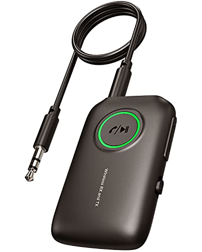 Bluetooth Transmitter Receiver for TV, 2-in-1 Bluetooth 5.0 Adapter, aptX Low Latency, aptX HD, Wireless Audio Adapter for TV Home Sound System Car Nintendo Switch