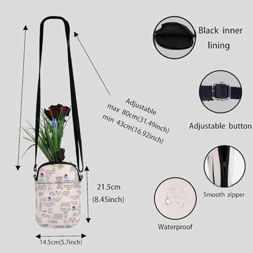 JYTAPP Cartoon Quotes Inspired Crossbody Bag Cartoon Musical Gift Crossbody Purse Bag for Cartoon Fans3