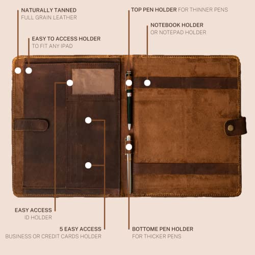 Leather Portfolio - Professional Portfolio Organizer, Resume Folder, Leather Padfolio For Men And Women, Business Portfolio With Cardholder, Portfolio Folder - Leather Folder #TOP2