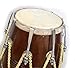Dholak Percussion Musical Instrument, Mango Wood, Nut Bolt Model with Rope, 18 Inch Height, Goat Skin, Tuning Key and Cover Included