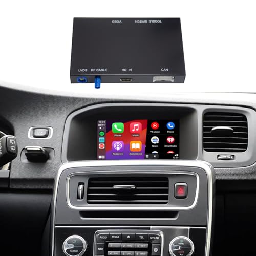 YolanAuto Wireless Carplay Android Auto for Volvo V40 V60 XC60 S60L S80 Series 2015-2019 7 inch, Carplay Retrofit Kit, Support Wireless Android Auto, Mirrorlink, GPS Navigation Rearview Camera