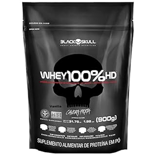 Whey 100% Hd - 900G Refil Baunilha, Black Skull