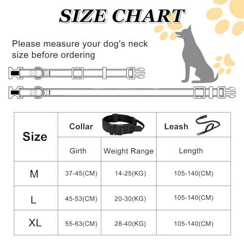 Ledeak Tactical Dog Collar, Padded Breathable Soft Nylon Pet Collar with Heavy-Duty Metal Buckle - Image 2