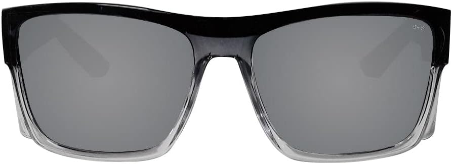 BOMBER Safety Glasses for Men Women 2-Tone Smoke Crystal Frame, Silver Mirror Safety Lens, Gray Foam Lining with Removable Side Shields, z87 Compliant Sunglasses, Scratch Resistant Coating - CL104