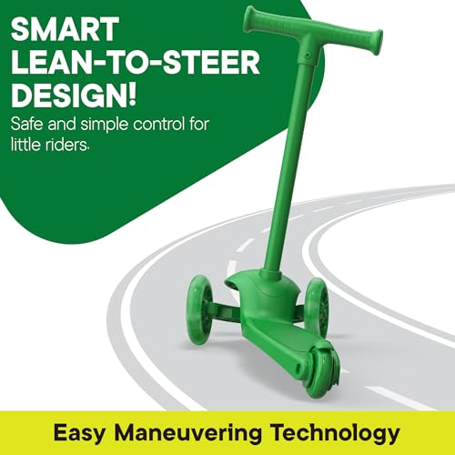 3 Wheel Scooter for Kids, Smooth Light Up LED Front Wheels, Wide Anti Slip Deck, Rear Foot Brake, Easy Lean to Steer Maneuvering, Indoor & Outdoor Ride On Toys for Ages 2 Up, Dinosaur Theme Color by Scooter Stars - Image 3
