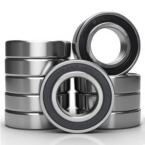 10 PCS 6005-2RS Double Rubber Seal Bearings 25x47x12mm, Pre-Lubricated and Stable Performance and Cost Effective, Deep Groove Ball Bearings. (6005- RS)