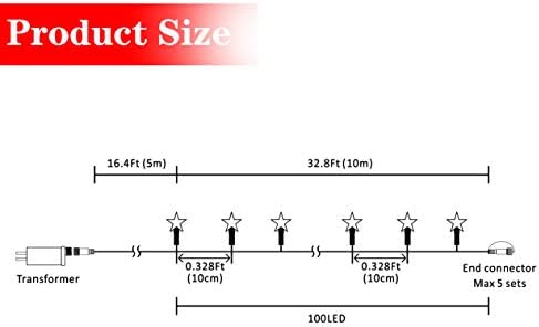 AWQ 100 LED 49 FT Star String Lights Plug in Fairy Twinkle String Lights 8 Modes Extendable for Indoor Outdoor Wedding Birthday Christmas Tree Garden Decor (Warm White)