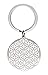 Cooltime Pendentif en acier inoxydable - Motif Mandala fleur de vie - Forme ronde, style 3, 0.97", Porte-clés