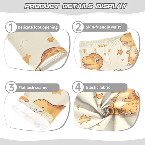 ZZKKO Girls Leggings Cute Dinosaur Tyrannosaurus Rex Toddler Girls Clothes Leggings for Girls Toddler Girls Leggings 3-4T3