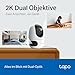 Tapo C245D Dual Kamera Überwachung Innen, 2K Weitwinkel- & Teleobjektiv, 2 Bereiche gleichzeitig überwachen, KI-Erkennung ohne ABO, IR-Nachtsicht, lokale Speicher mit Micro-SD oder H500 CentralHub