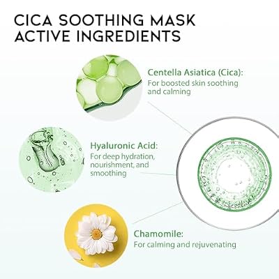 #OOTD Face Mask Korean Skincare for Dry Sensitive Skin | Hydrating, Revitalizing, Calming, Collagen, Ceramide, Cica, Vitamin C Serum Sheet Masks (12EA)