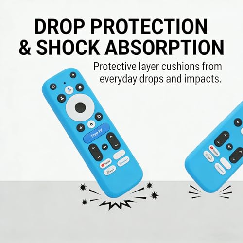 2 Pack TOKERSE for Onn 4K Pro Remote, Cover Compatible with Onn Google TV 4K Plus/Pro Remote Control Anti Slip Shockproof Silicone Protective Sleeve Skin with Lanyard Glow in The Dark - Blue Green by TOKERSE - Used condition - Image 7