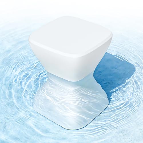 Outdoor Side Table 18 Polyethylene Poolside Table Pre-Weighted In-Pool Side Table for Floating Prevention Adjustable Rubber Leveling Feet Protect Vinyl Liners Ideal for Pools Decks and Patios